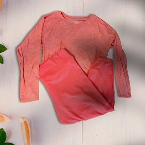 Old Navy Women’s 3x Orange Activewear Outfit T-Shirt & 7/8th Leggings EUC